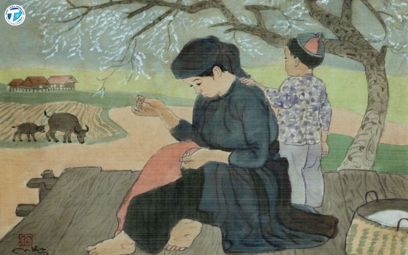Tranh lụa dán tường truyền thống